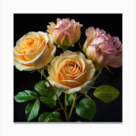 Colorful Roses Background Sharp And Focused Canvas Print