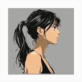 Anime Girl With Ponytail Canvas Print