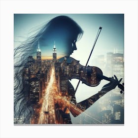 Violinist In The City 1 Canvas Print