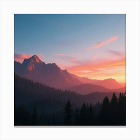 Sunrise Over The Mountains 3 Canvas Print