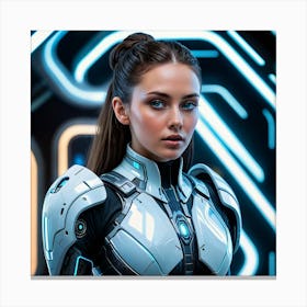 Futuristic Woman In Futuristic Suit 6 Canvas Print