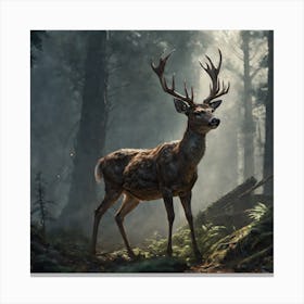 Deer In The Forest 107 Canvas Print