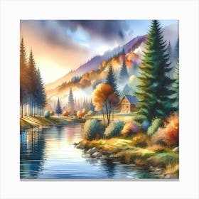 Autumn Landscape Painting 3 Canvas Print