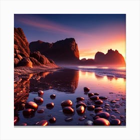 Sunset On The Beach Canvas Print