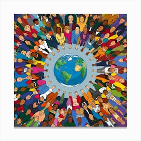 Group Of People Around The World Canvas Print