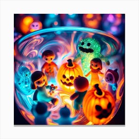 Halloween Ghosts In A Glass Canvas Print