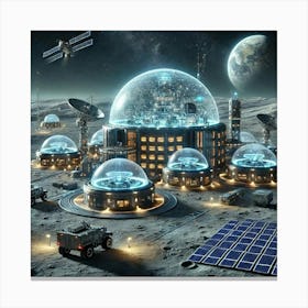 Lunar Outposts Scifi Canvas Print