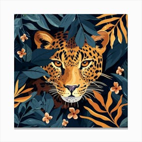 Leopard In The Jungle Canvas Print