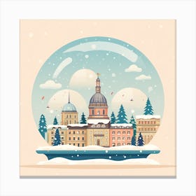 Geneva Switzerland Snowglobe Canvas Print