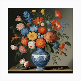 Default A Still Life Of Flowers In A Wanli Vase Ambrosius Boss 3 Canvas Print