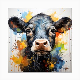 Charming Watercolor Cow Canvas Print