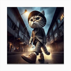 Cat In A Suit 1 Canvas Print