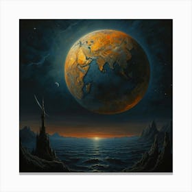 Earth At Night Canvas Print