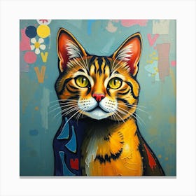 Cat With Yellow Eyes Canvas Print