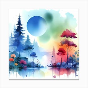 Watercolor Landscape Painting 56 Canvas Print