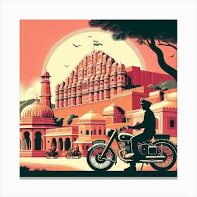 The Pink City, India. Vintage  Canvas Print
