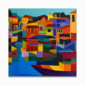 Abstract Travel Collection Belize City Belize 2 Canvas Print