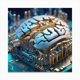 Artificial Intelligence Brain In Close Up Miki Asai Macro Photography Close Up Hyper Detailed Tr (34) Canvas Print