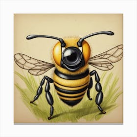 Bee Drawing 4 Canvas Print