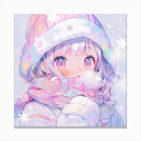 Anime Girl In Winter 1 Canvas Print