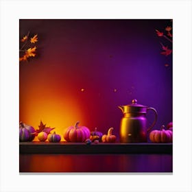 A Vibrant Digital Painting Of A Thanksgiving Themed Gradient Splash Radiating From A Corner On A Da (1) 1 Canvas Print