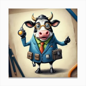 Cartoon Cow 10 Canvas Print