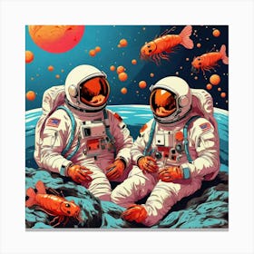 Astronauts In Space 4 Canvas Print