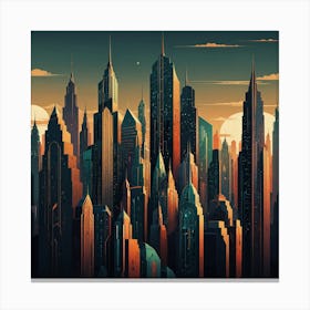 Futuristic Cityscape 41 Canvas Print