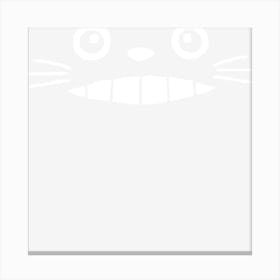 Totoro Smiling Face Cute Neko Cat Kawaii Japanese Anime Otaku Gift Tee Canvas Print