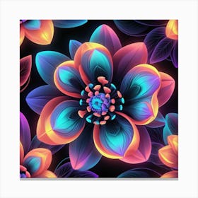 Psychedelic Flowers Canvas Print