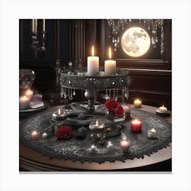 Gothic Table Setting Canvas Print