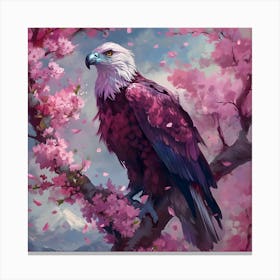 Eagle In Cherry Blossoms Canvas Print