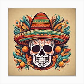 Day Of The Dead Skull 123 Canvas Print