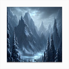 Winter Landscape (Night) Canvas Print