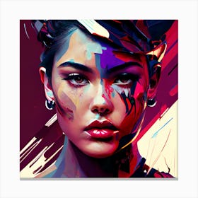 Painted Face Abstract Fine Art Style Canvas Print