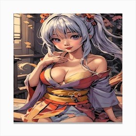 Anime Girl In Kimono-Drucke 07.12.2024--c25 Canvas Print