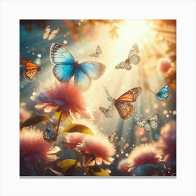 Butterfly In The Garden 1 Canvas Print