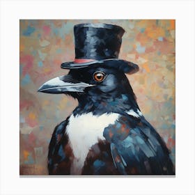 Crow In Top Hat Canvas Print