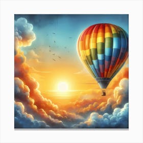 Hot Air Balloon In The Sky 2 Canvas Print