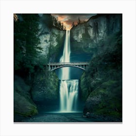 Bridge Over A Waterfall Canvas Print