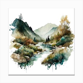 Watercolor Landscape Painting 10 Canvas Print