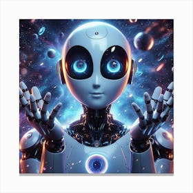 Robot In Space Canvas Print