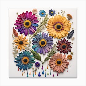 Flowers On A White Background Canvas Print