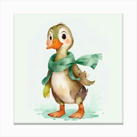Duck In A Scarf Canvas Print