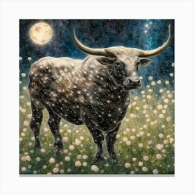 Bull In The Moonlight 12 Canvas Print