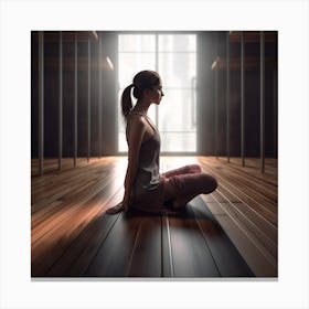 Yoga Girl In The Room Canvas Print
