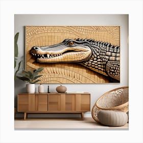 Alligator Bohemian Wall Art 2 Canvas Print