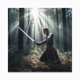 Knight In The Woods Canvas Print