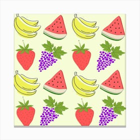 Fruits Pattern Background Food Canvas Print