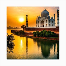 Sunrise Over Taj Mahal Canvas Print